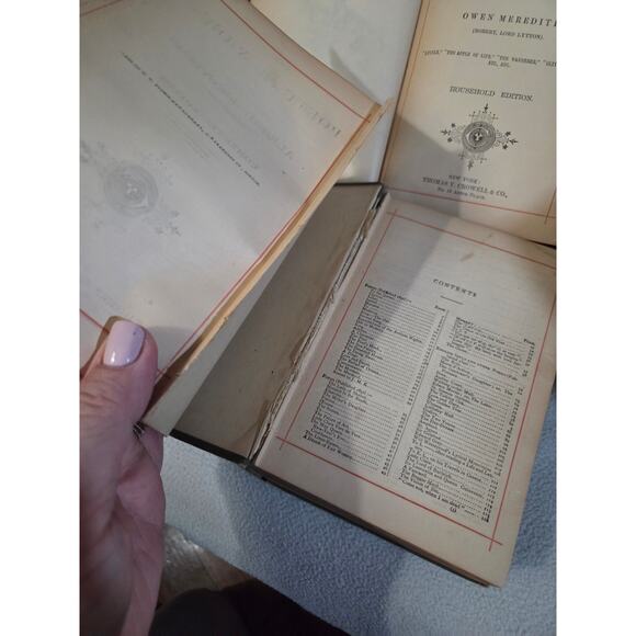 Set 2 Thomas Crowell The Poetical Works of Owen Meredith Alfred Tennyson HC - Picture 8 of 9